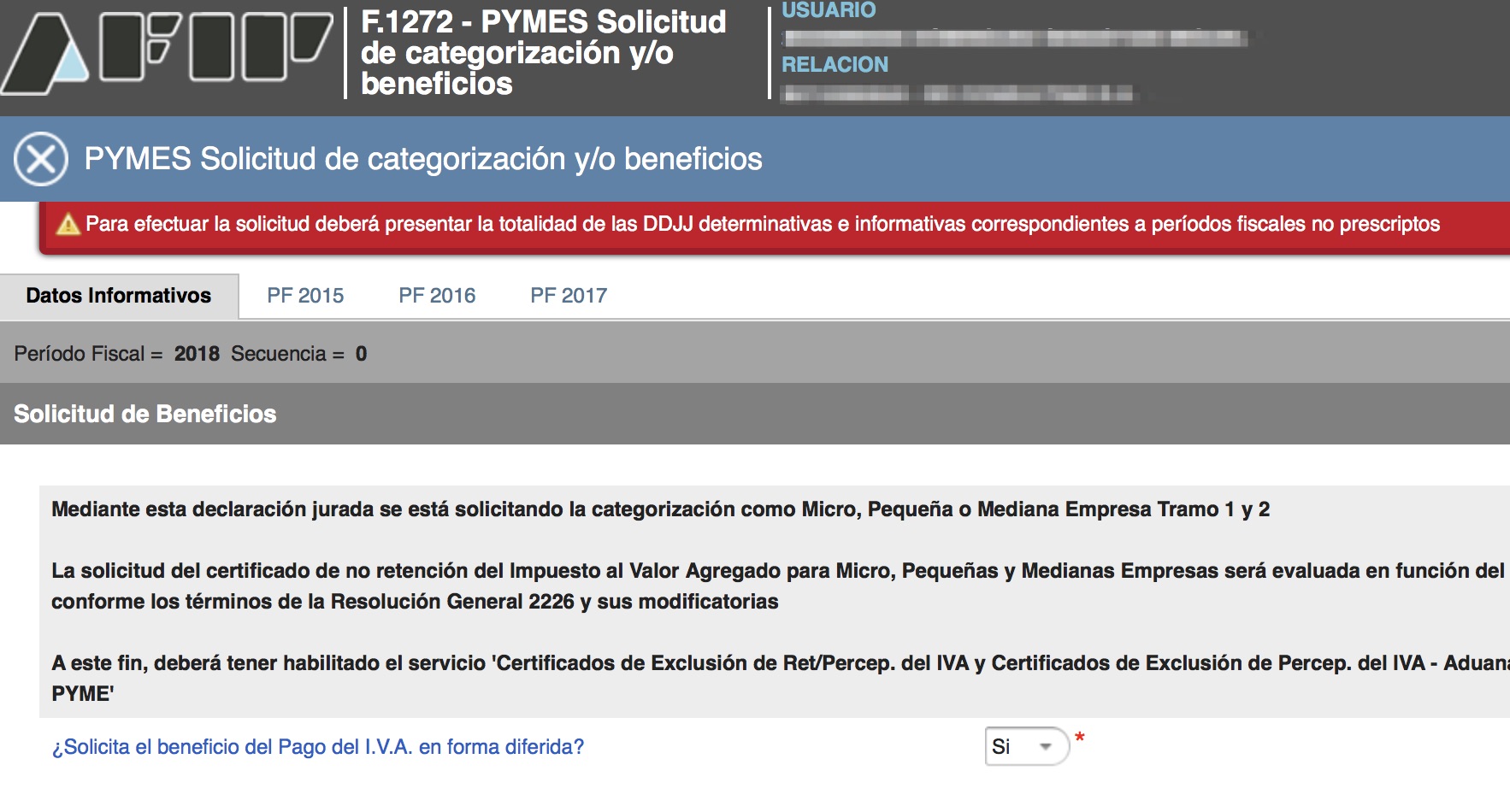 Categorizacion como MIPyME